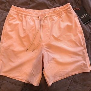 Men’s Quicksilver orange and white bathing suit, NWT, size M